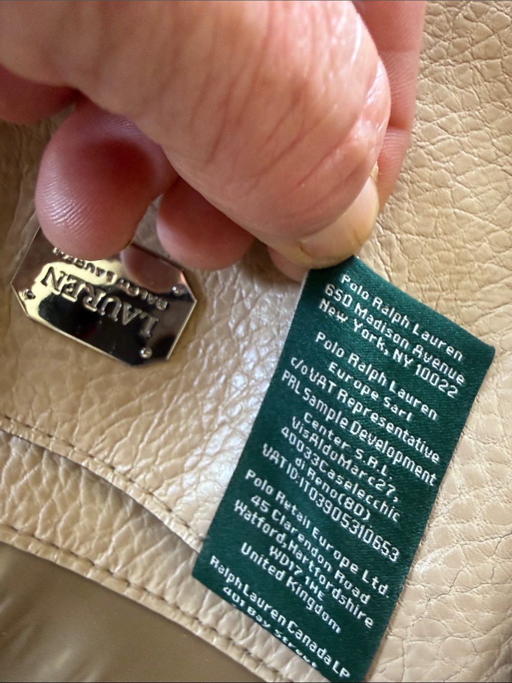 LAUREN by RALPH LAUREN ladies tan leather tote - Picture 4 of 15